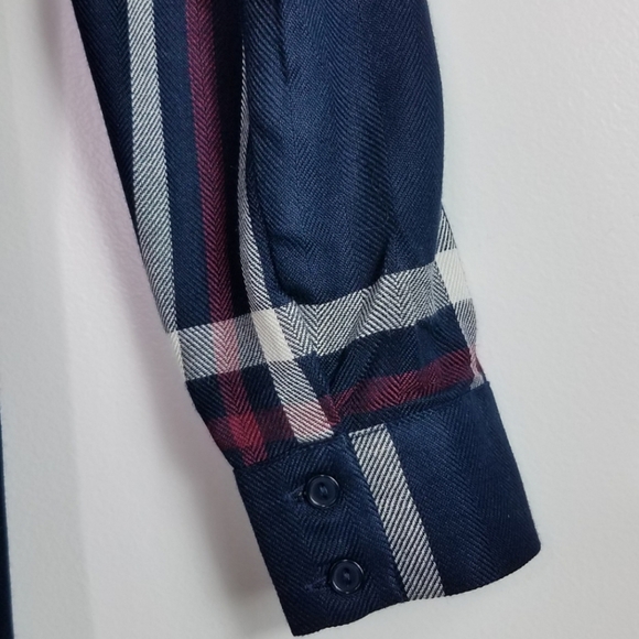 Lulu's Lush Chic Thrills Navy Blue Plaid Tunic Top size XS - Picture 9 of 9